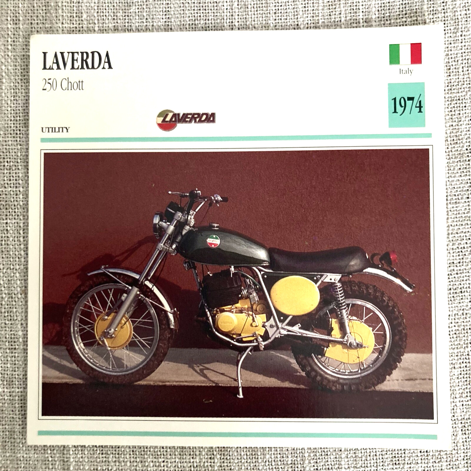 Laverda 250 Chott Utility 1974 Italy Edito Service Atlas Motorcycle Card