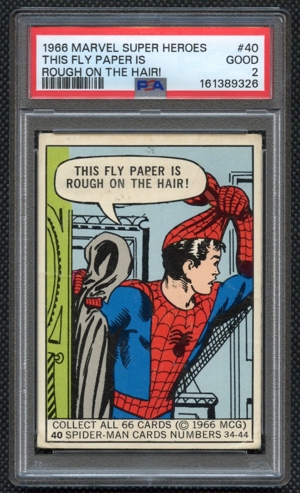 1966 Donruss Marvel Spider-Man Rookie #40 PSA 2 Blue Waist Correction Pop 6