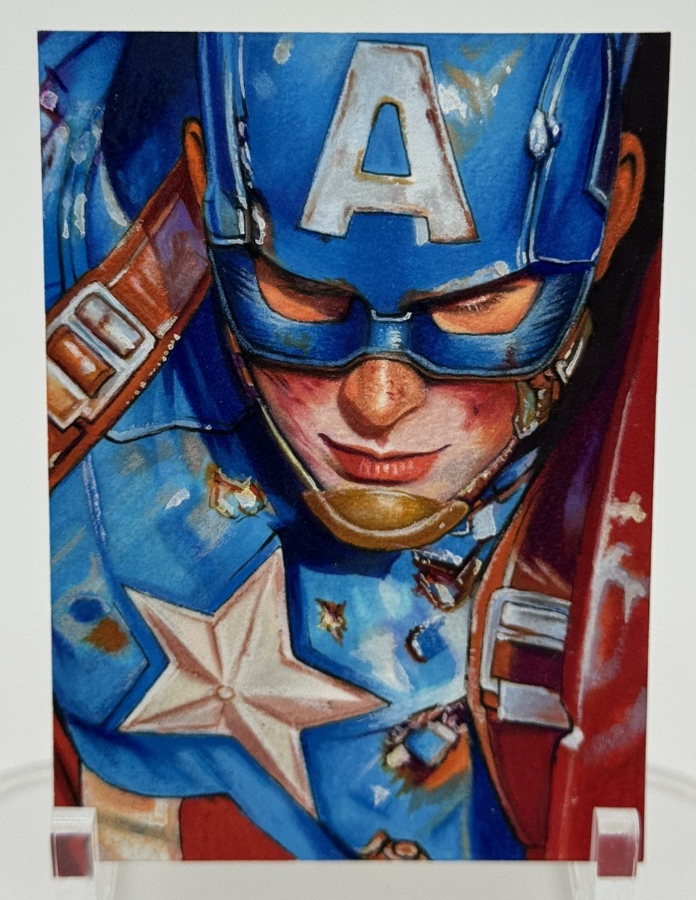 GGC Studio Marvel Captain America Artist Auto Sketch Card 1/1 ACEO ORIGINAL ART
