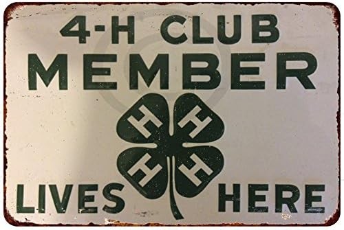 4-H Member Lives Here Vintage Garage Tin Metal Signs Home Décor 8x12