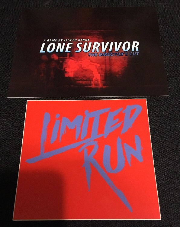 Lone Survivor Director\'s Cut Limited Run Games Post Card + Sticker - Rare Lot