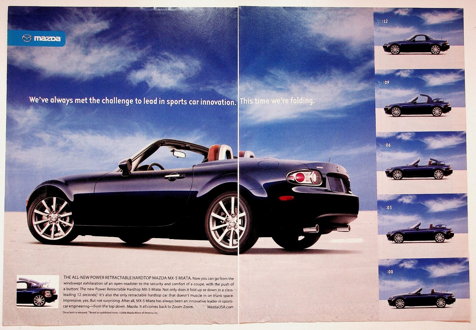 Mazda Print Advertisement 8x11 2006 MX-5 Miata Power Retractable Hardtop