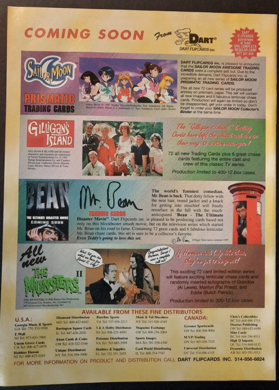 DART FLIPCARDS The Munsters, Gilligan's Island ~ Vintage Magazine PRINT AD 1996