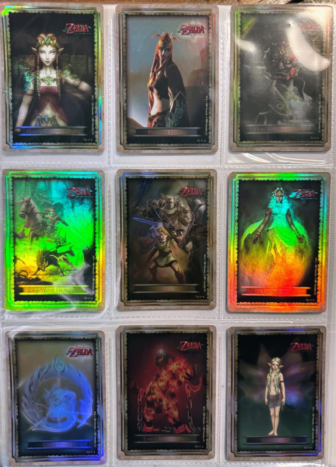 2007 Enterplay Legend Of Zelda Complete Set- Includes G1 G2 G3 G4 G5 G6 G7 G8 G9