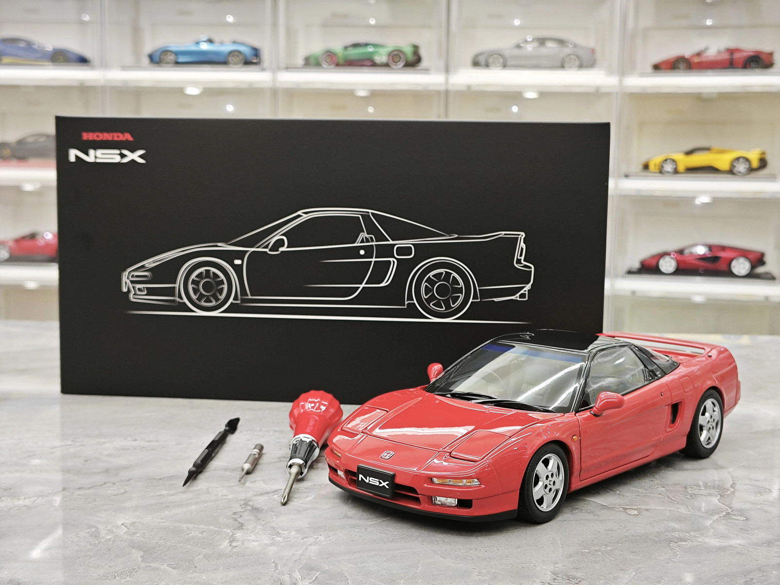 LCD 1/18 Honda NSX Mk1 NA1 Alloy Diecast Model Car Red Toys Hobby Gifts Display