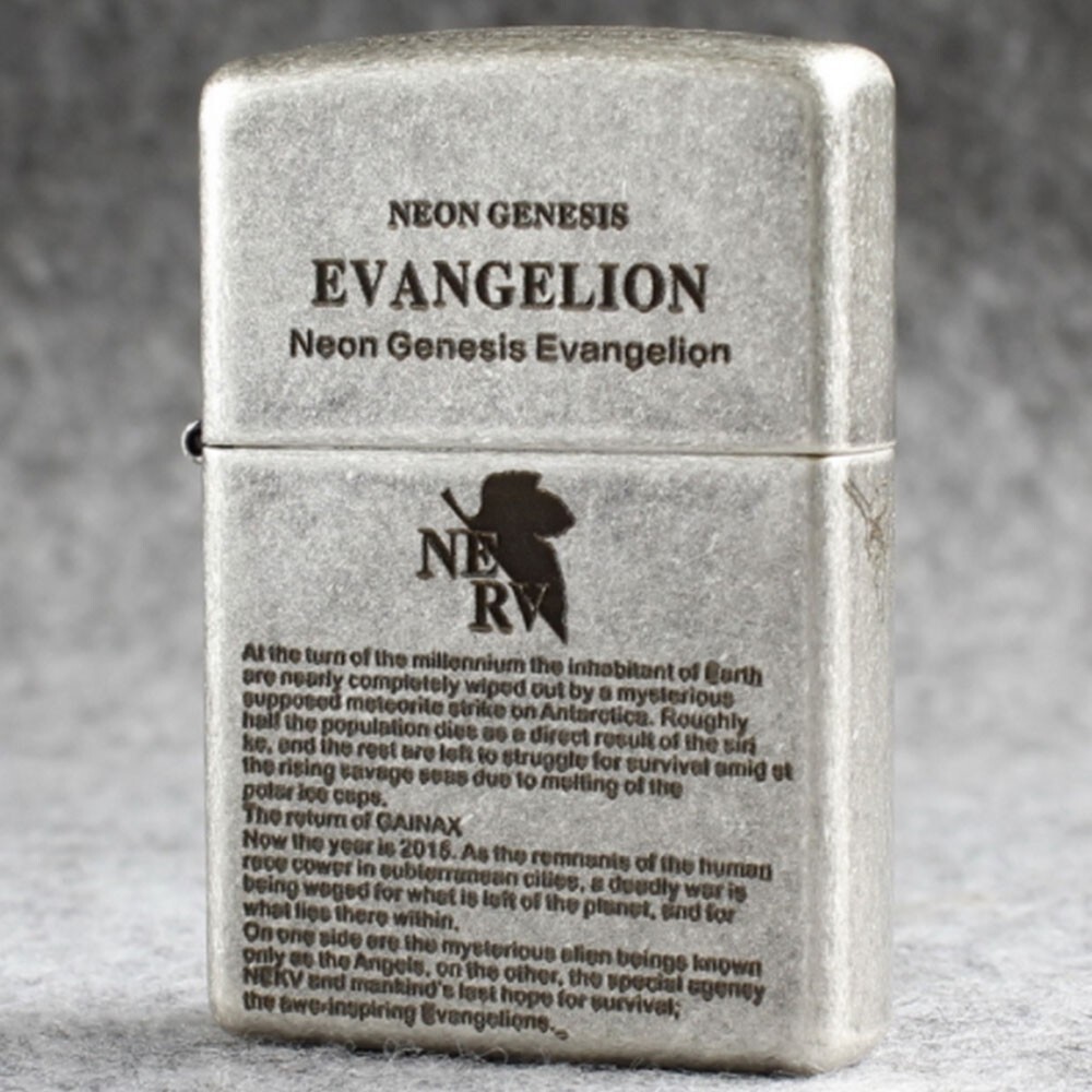 Zippo lighter 121FB Antique Silver Custom Design/ Evangelion Neon Genesis New