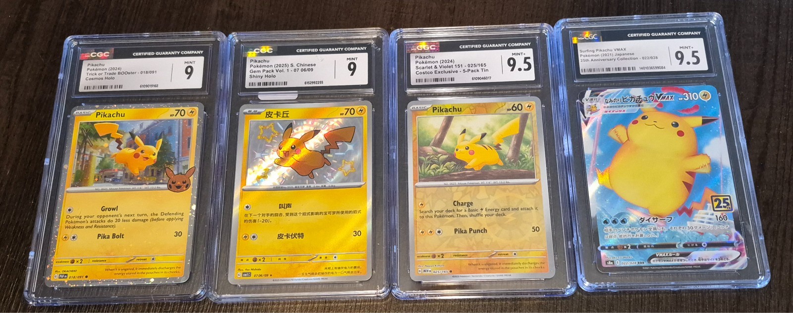 Set of 4 pokémon card set