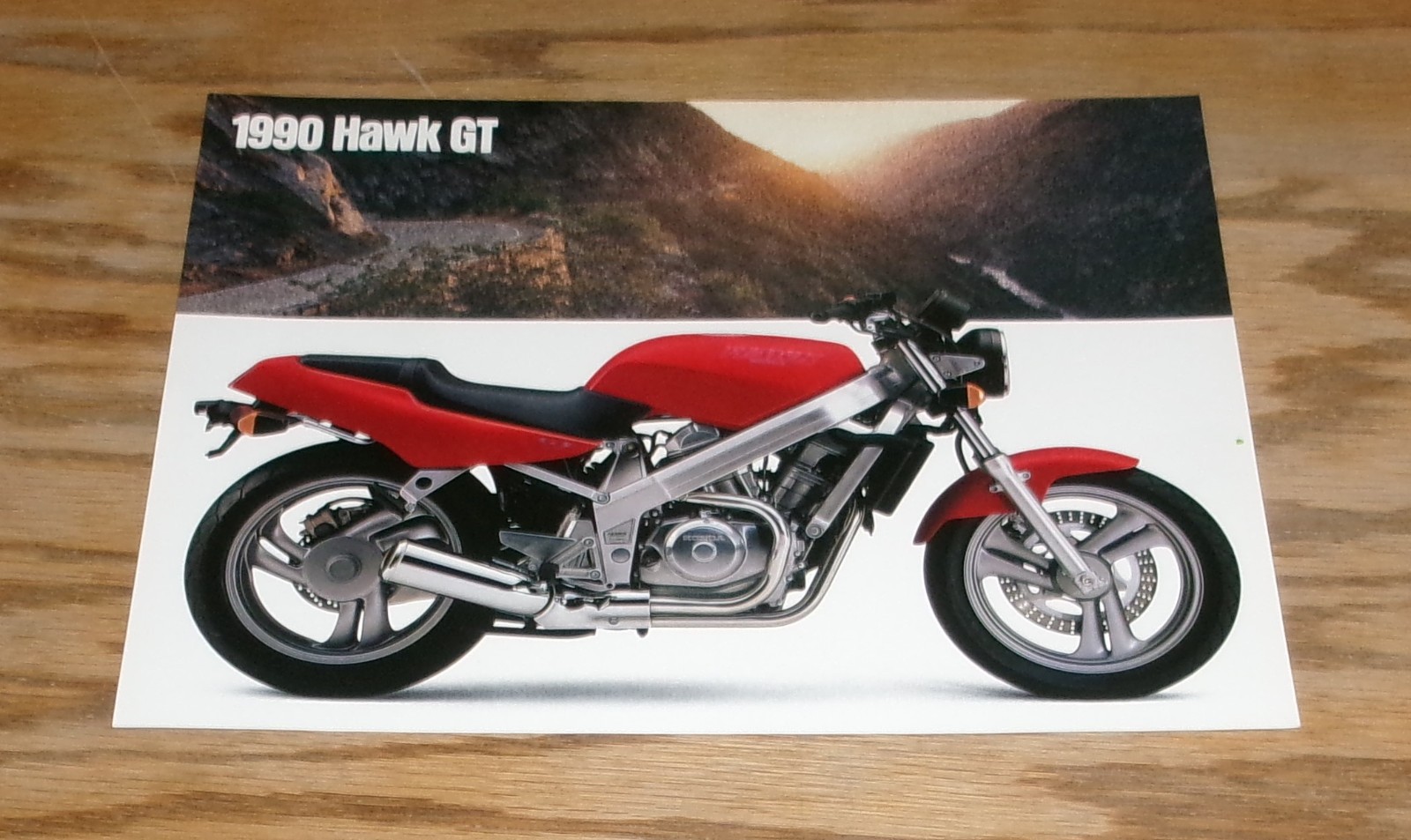Original 1990 Honda Hawk GT Motorcycle Sales Sheet Brochure 90