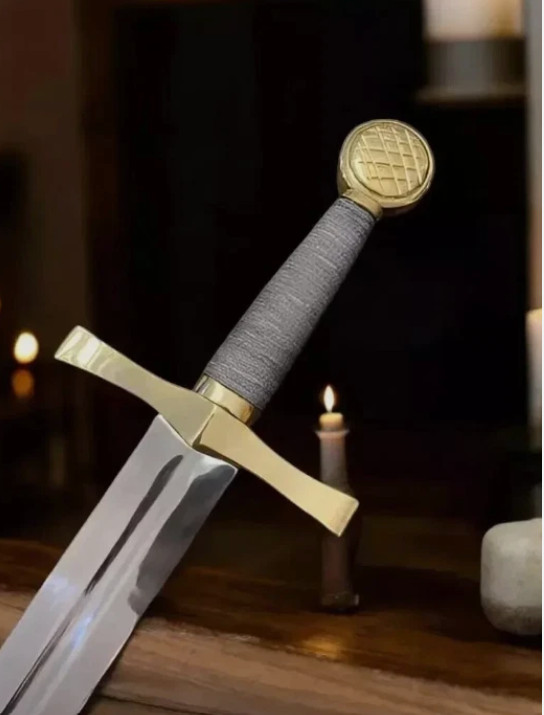 Handmade D2 Steel Excalibur Sword | King Arthur Replica with Leather Sheath Gift