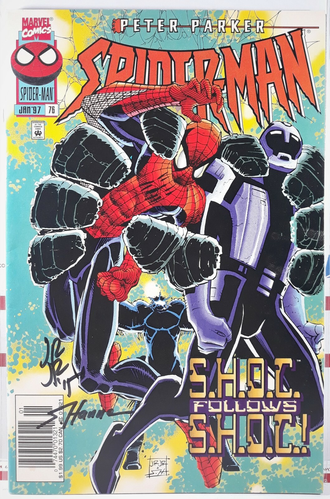 💥 JOHN ROMITA JR + SCOTT HANNA SIGNED PETER PARKER SPIDER-MAN #76 🩸 MORBIUS