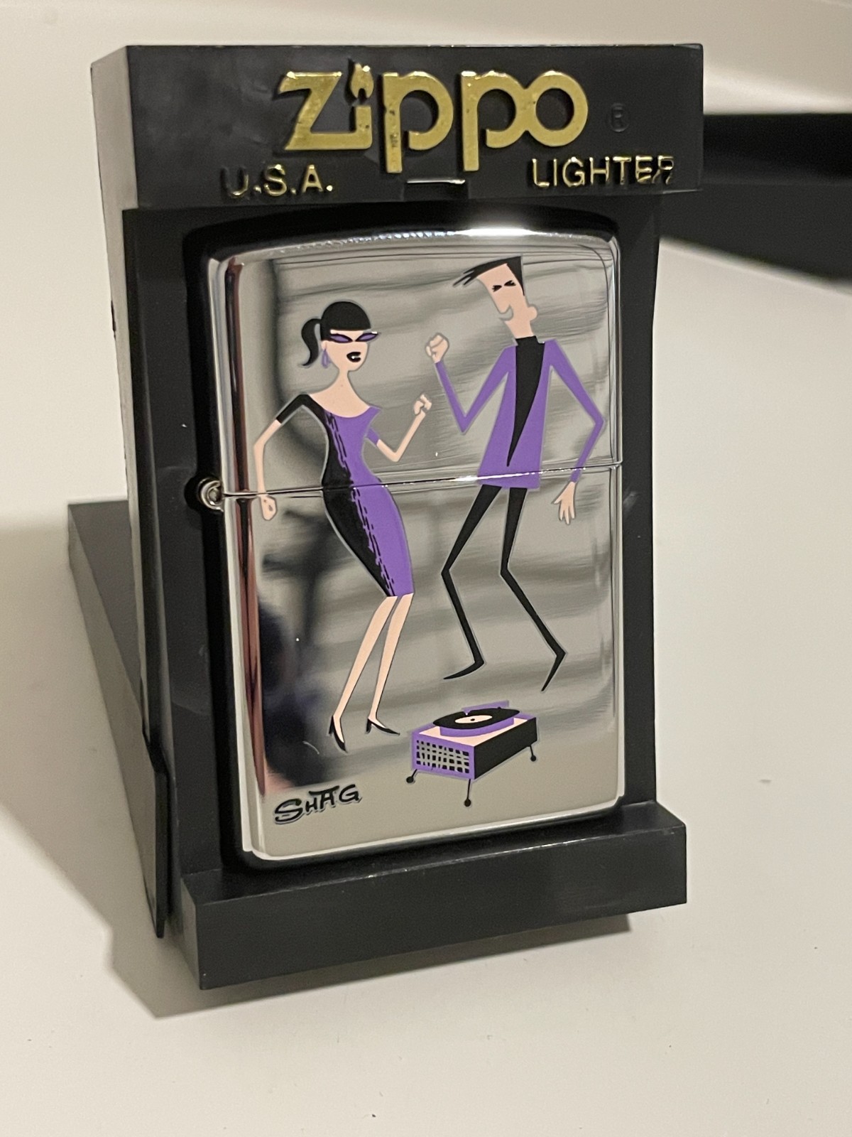 Zippo Shag Josh Agle Flamerite Teens New in case unlit sticker VTG MCM Rare