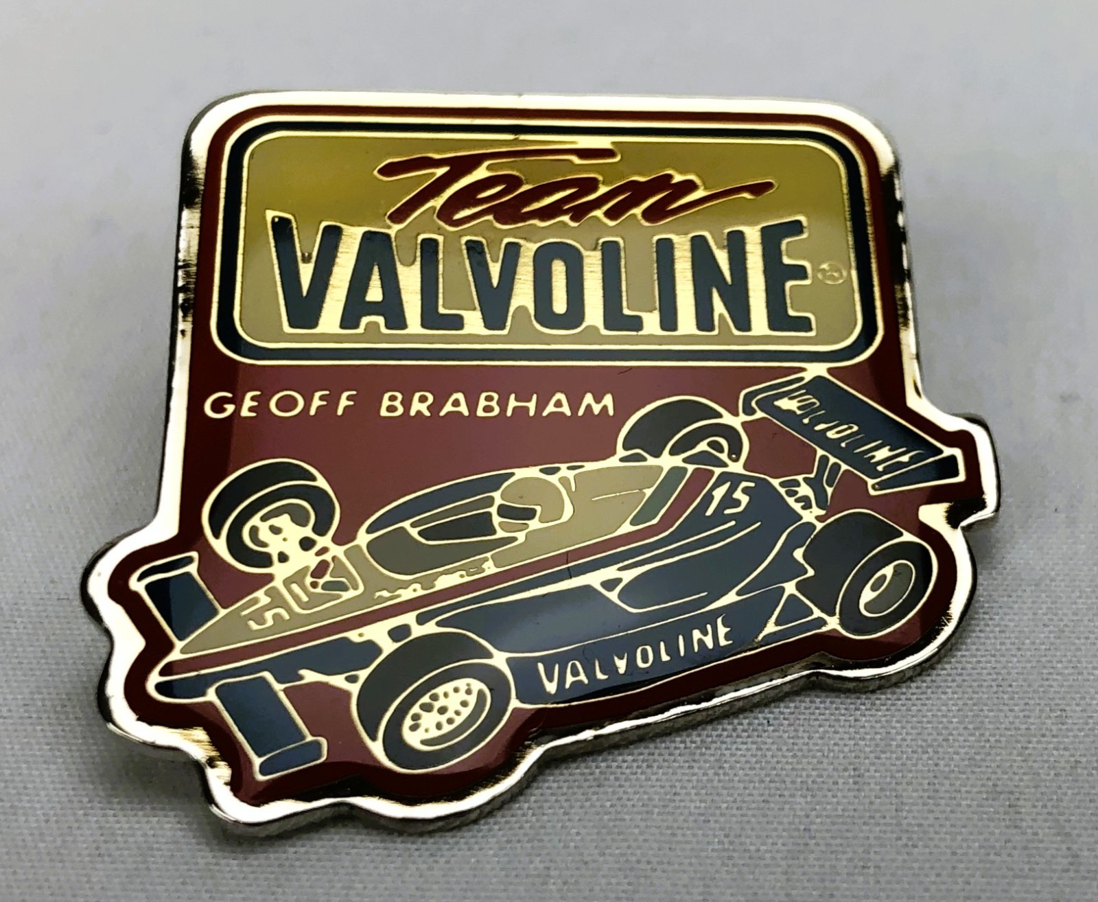 Vintage Geoff Brabham Team Valvoline IndyCar Hat Lapel Pin NOS New Old Stock 80s