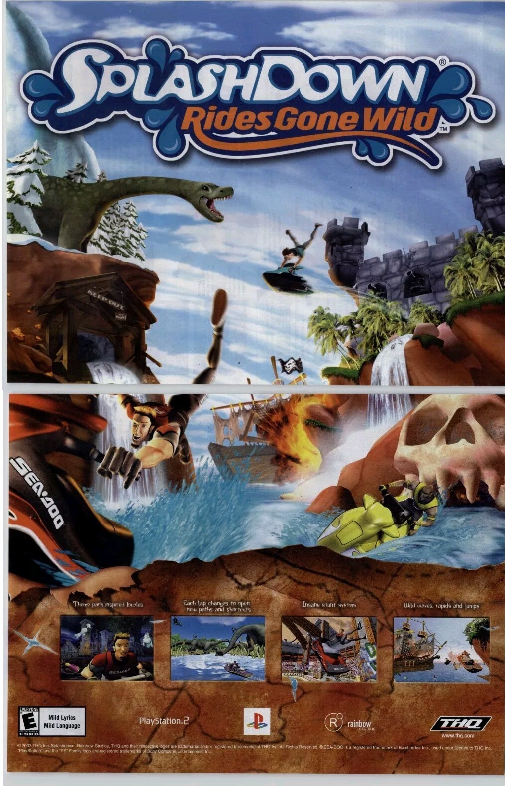 2003 Splashdown Rides Gone Wild PlayStation 2 Video Game Art Vintage Print Ad 