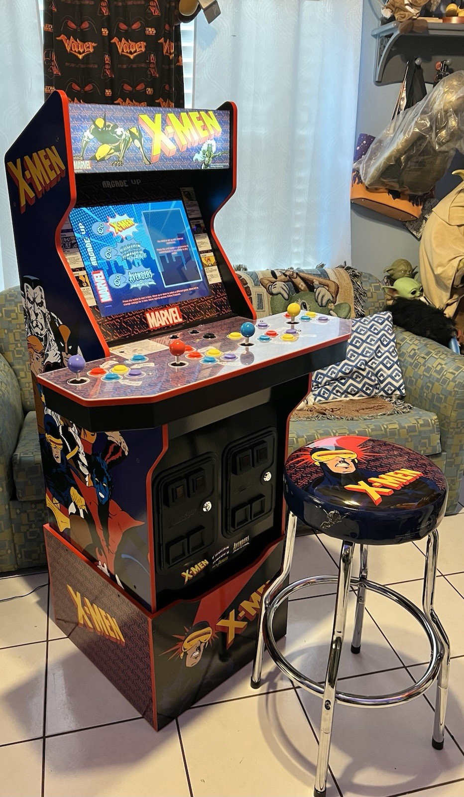 Arcade1Up Marvel X-Men 4 Player 3 Games Arcade Machine  Stool & Riser RARE 🔥