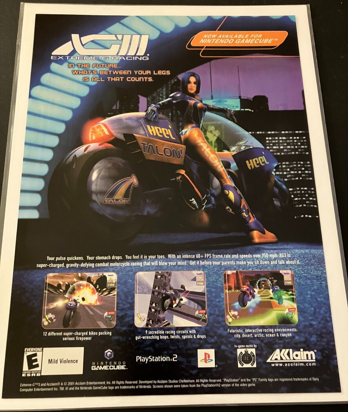 XGIII Extreme G Racing- Vintage Gaming Print Ad / Poster / Wall Art - CLEAN