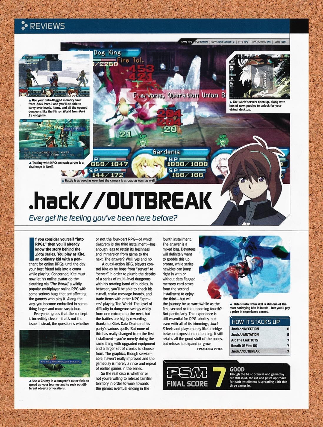 2003 Dot Hack Outbreak Part 3 PS2 Original Advertisement / Retro Promo vr1