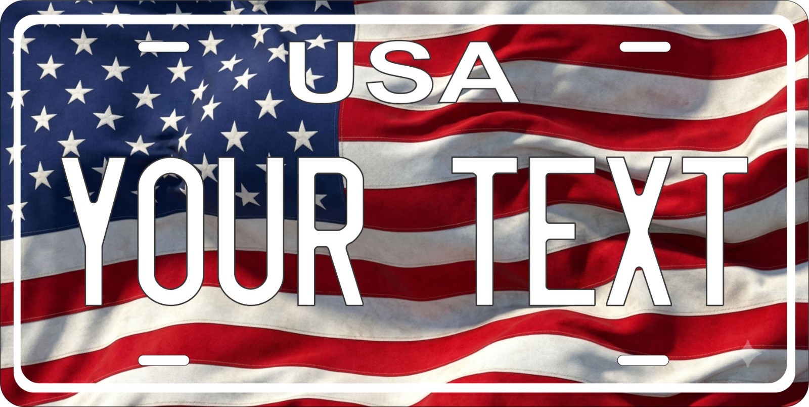 USA American Flag - Personalized Novelty Plate Auto Bike Motorcycle