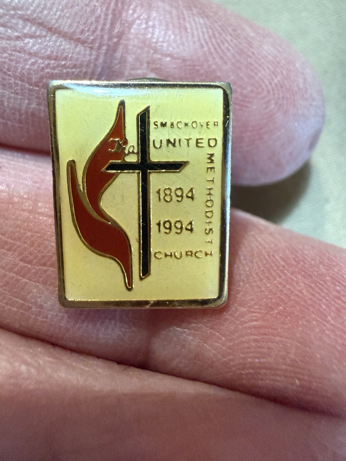 Vintage Smackover United Methodist Church Centennial 1894-1994 Lapel Pin TL Corp