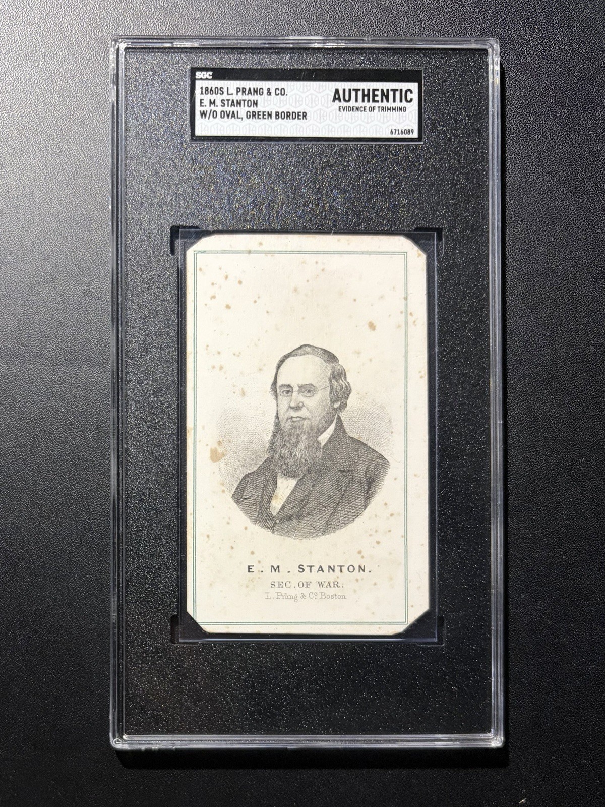 1860s L Prang & Co President Lincoln Secretary of War E.M. Stanton CDV SGC A