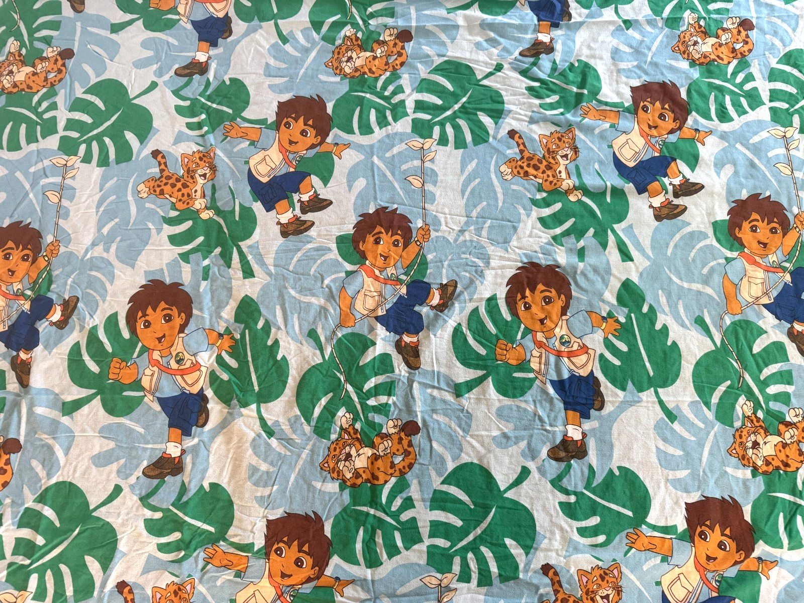 Vintage 2006 Nick JR Go Diego Go FULL FLAT SHEET EXCELLENT CONDITION FABRIC
