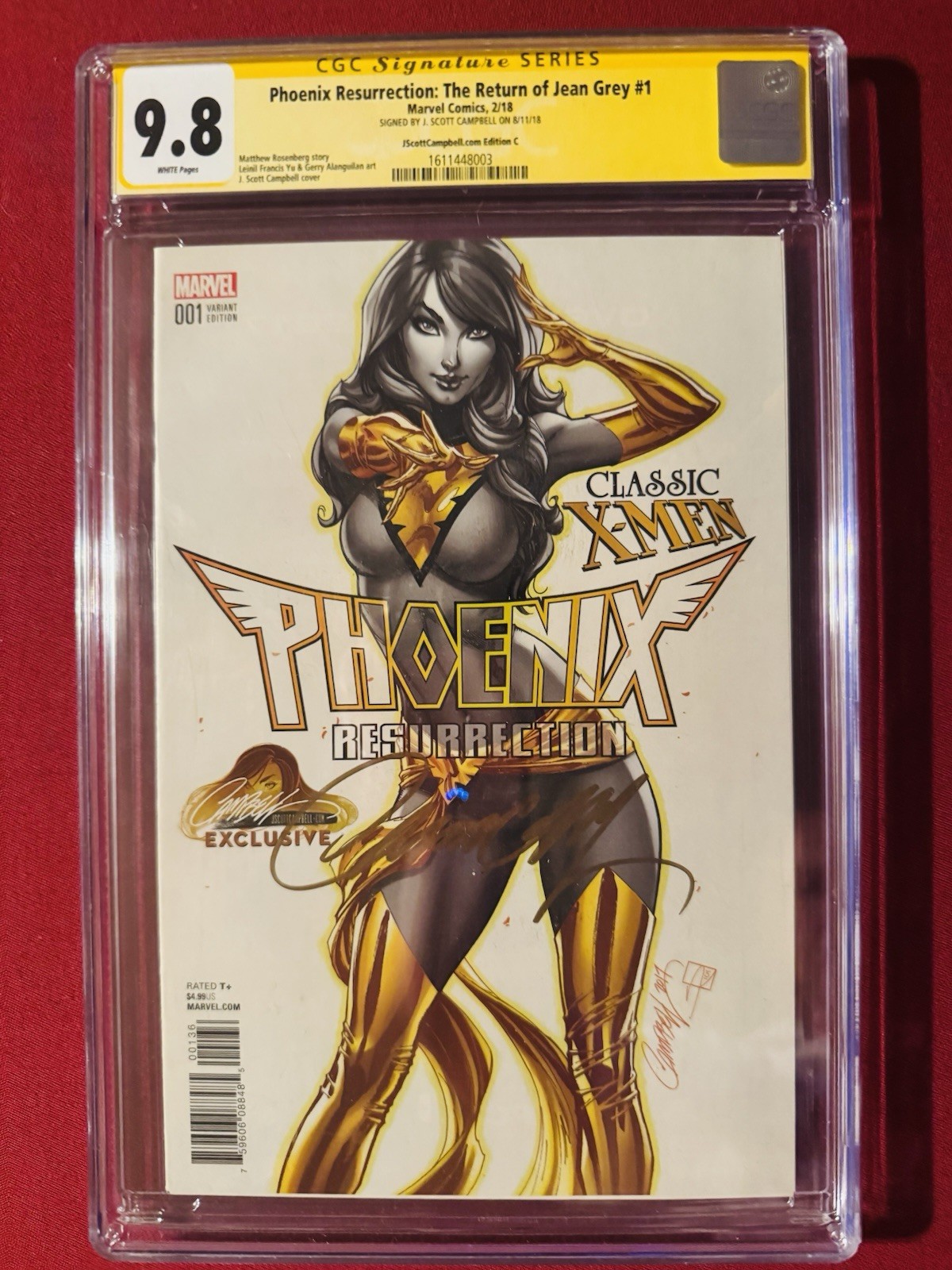 Phoenix Resurrection #1 CGC SS 9.8 J Scott Campbell Signed Jean Grey Marvel