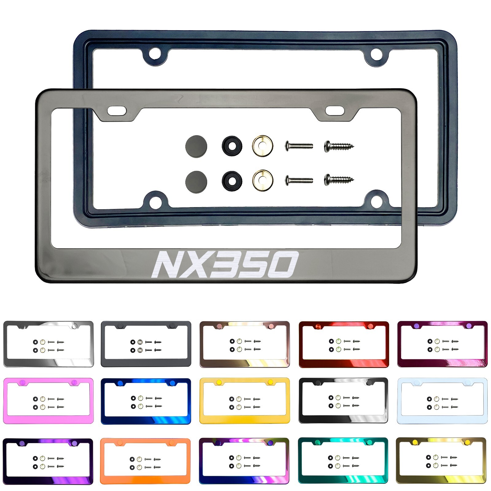 NewLaser Etched Customize Stainless Steel License Frame Silicone Guard For_NX350