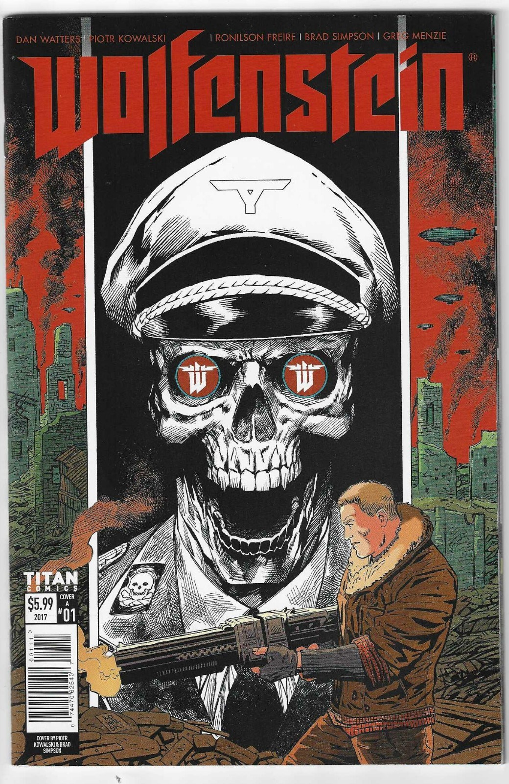 WOLFENSTEIN #1A COVER A NM 2017 VIDEO GAME SHOOTER FRANCHISE TITAN COMICS