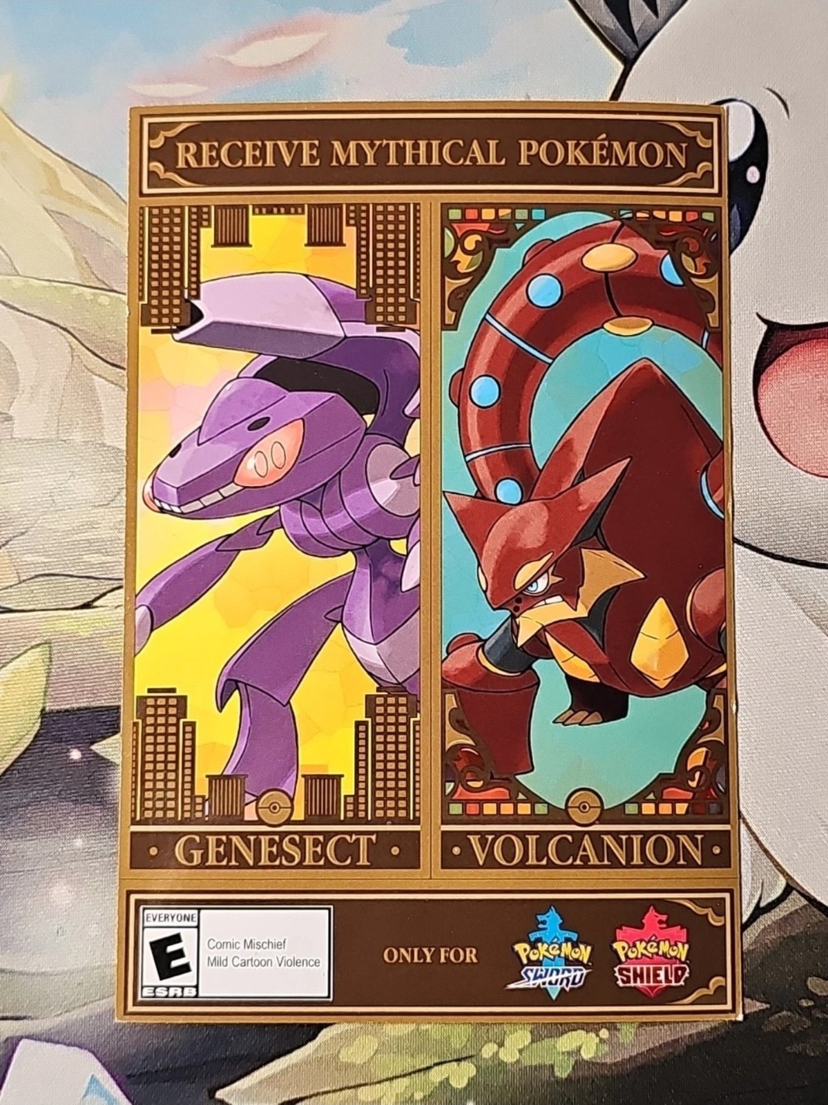 2019 Nintendo Switch Sword/Shield Mythical Pokemon Genesect Volcanion Promo card