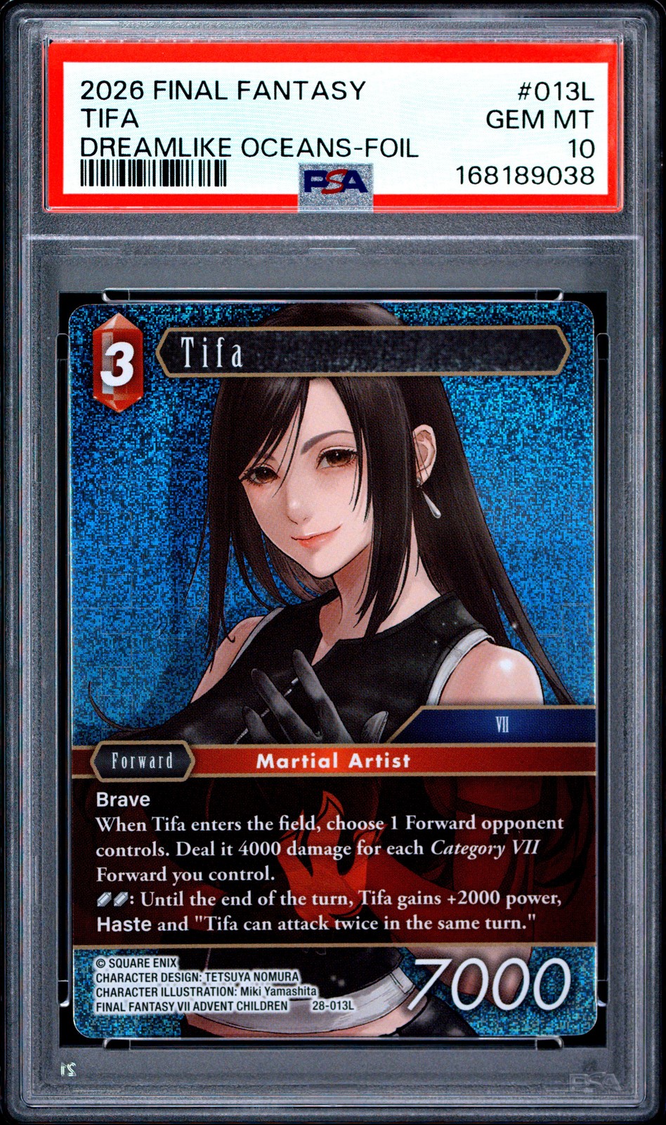 2026 FINAL FANTASY DREAMLIKE OCEANS FOIL #013L TIFA PSA 10