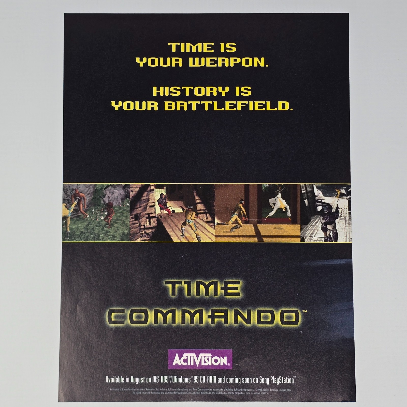 Time Commando PlayStation PS1 PC Battlefield Print Ad/Poster