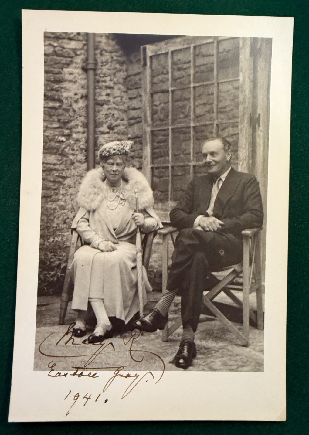 Antique Royal Signed Photo Queen Mary Easton Grey Lord Redesdale Mitford WWII