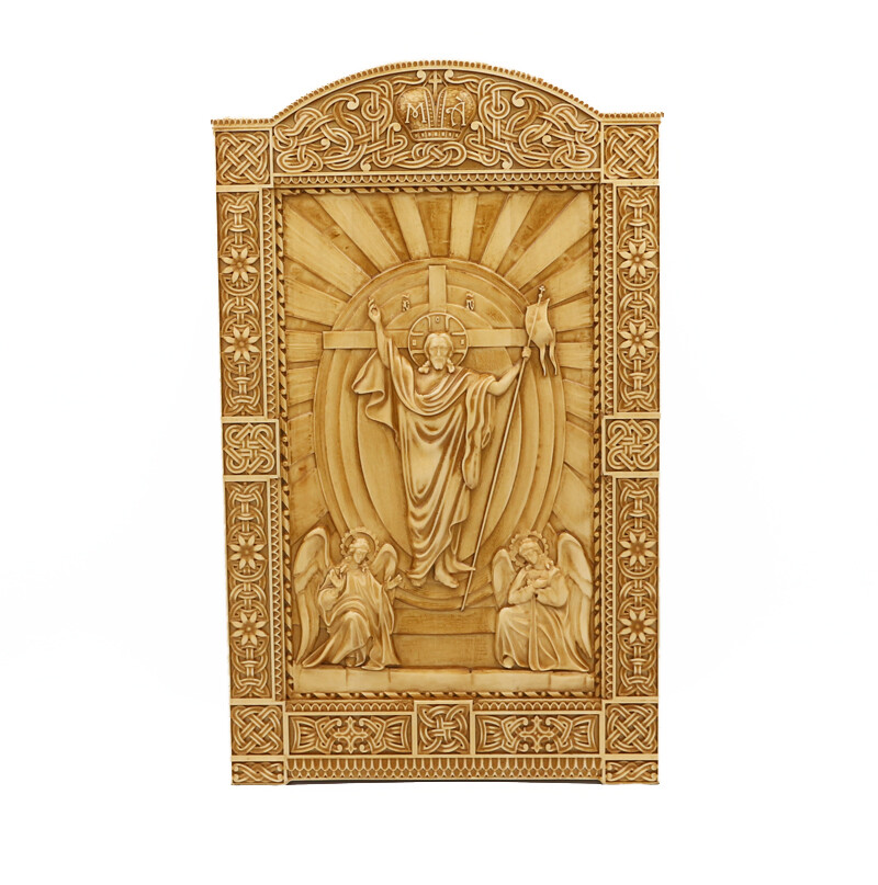 Icon of the Resurrection of Christ Wooden Religious Carving Orthodox Icon 23.6\