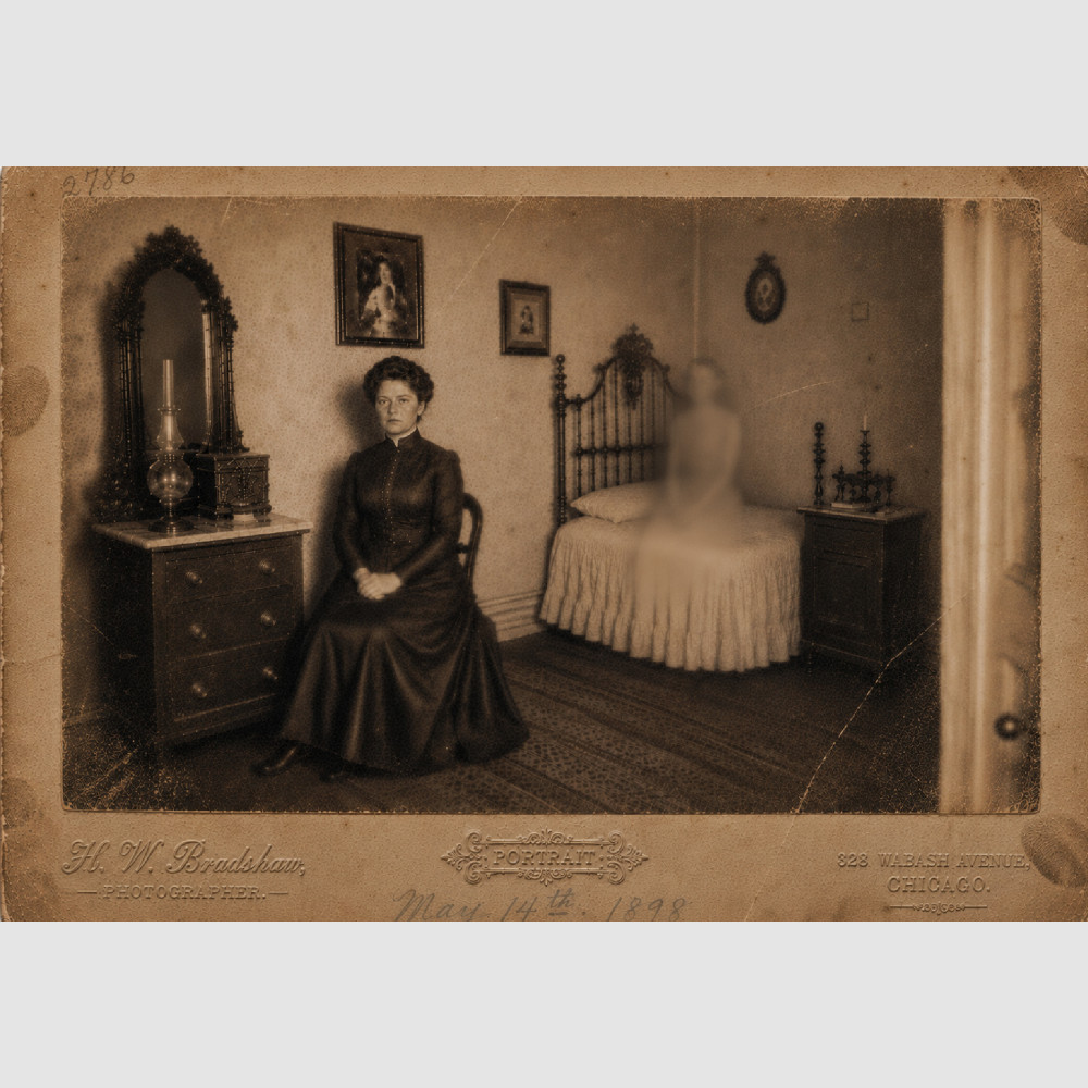 Victorian Spirit Photograph Photo Print Haunted Creepy Antique Strange Ghost 19