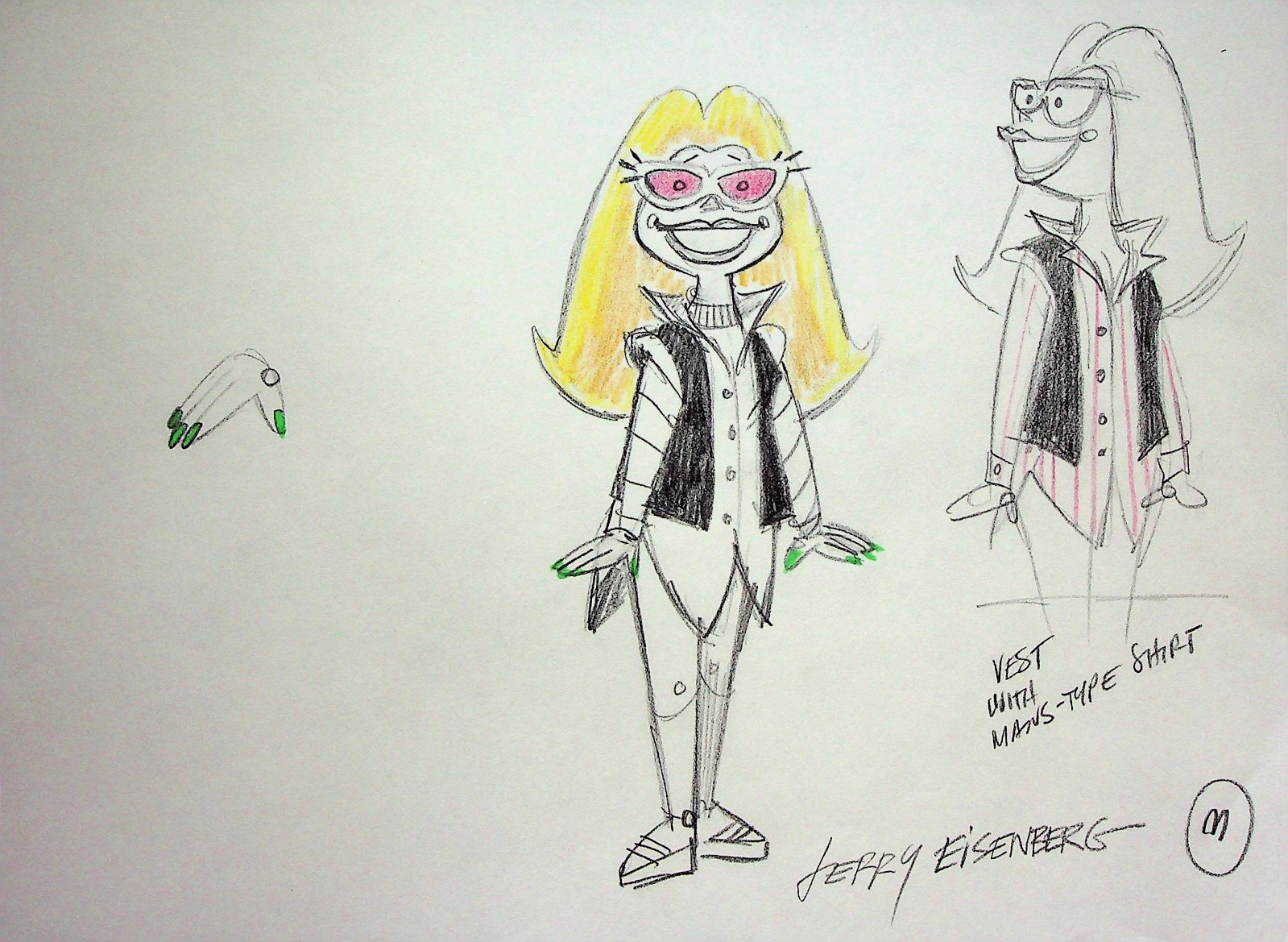 Robot Concept -Unreleased JERRY EISENBERG Signed Hand-Drawn Character Layout #LF
