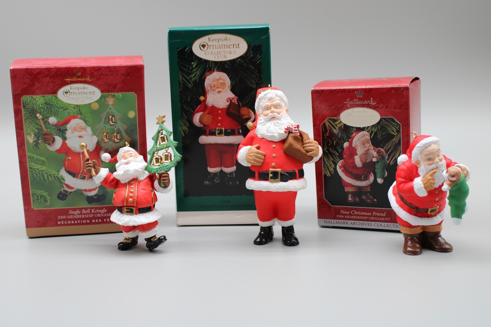 Hallmark Keepsake Club 1997 (3) Santa Ornaments new See Desc. For detailed info