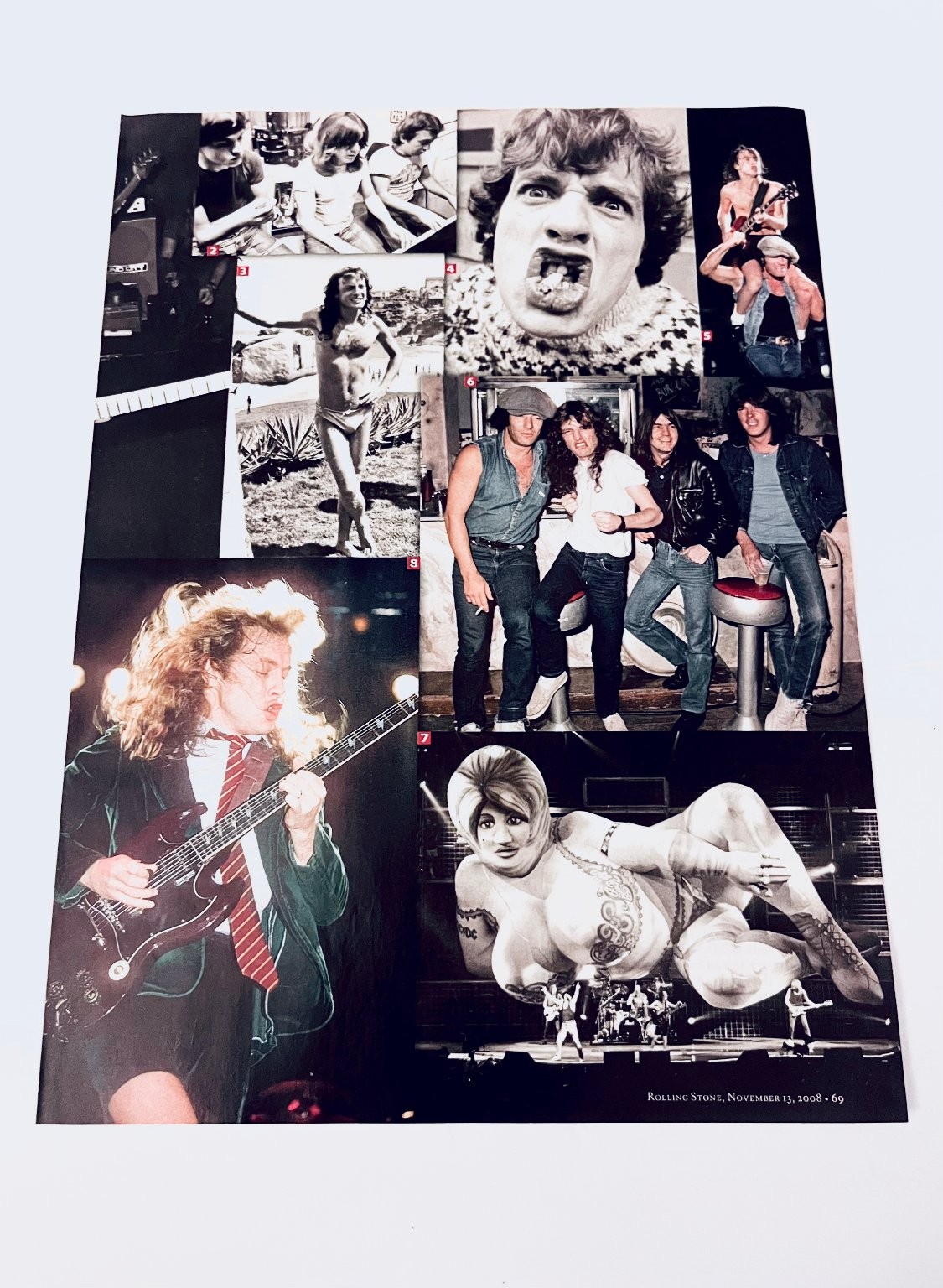 AC/DC Rock Music Collage \'08 Rolling Stone Full Pg Magazine Poster Print
