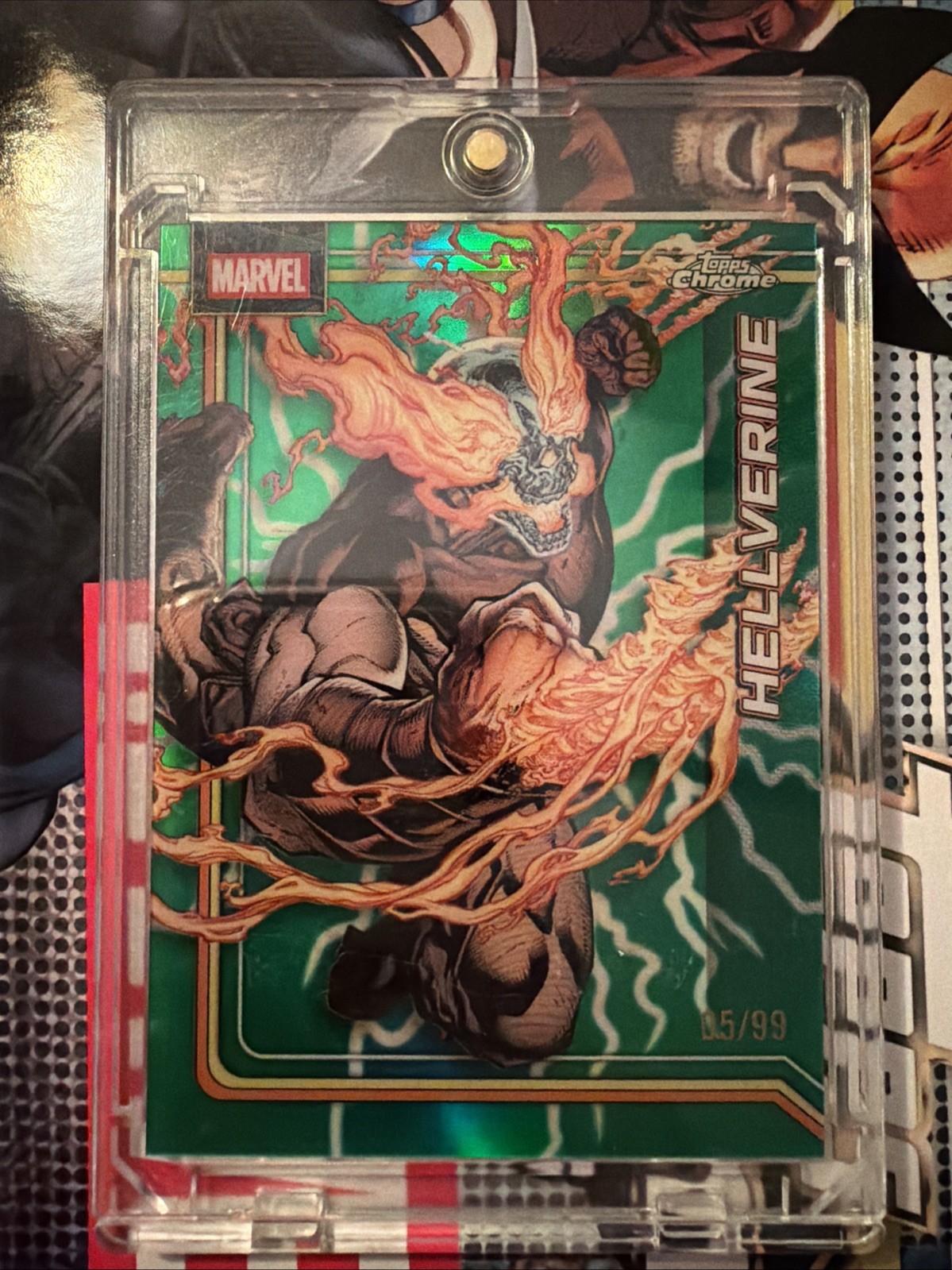 2026 Topps Marvel Chrome - Hellverine #125 Green Storm’s Lightning /99 