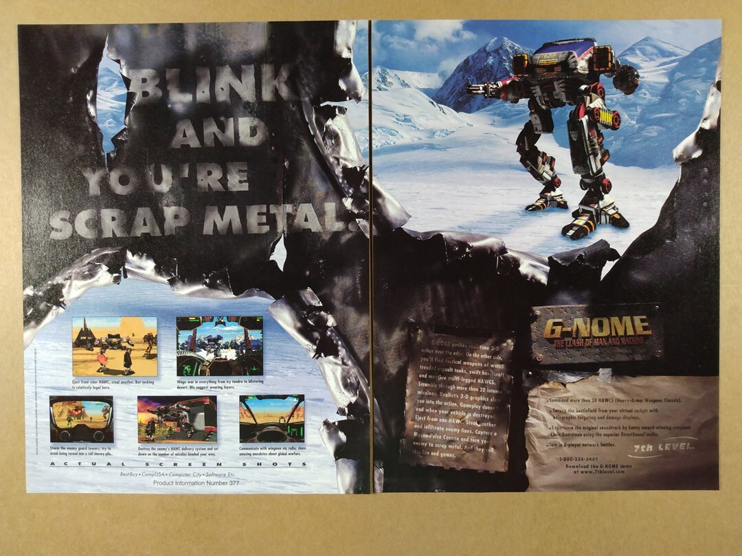 1997 7th Level G-Nome game promo vintage print Ad
