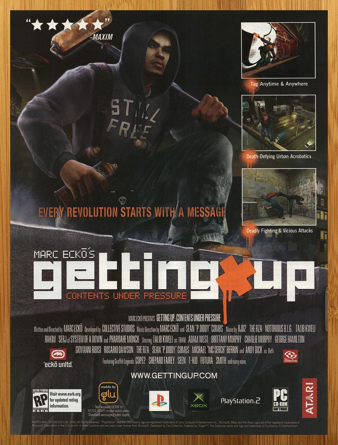 2005 Marc Ecko's Getting Up PS1 PS2 Xbox PC Vintage Print Ad/Poster Game Art 00s