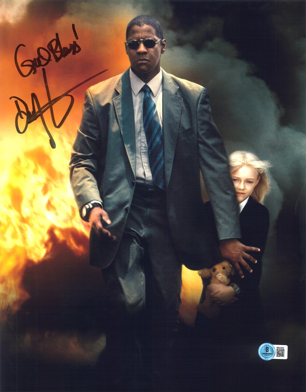 Denzel Washington Signed Autograph Man On Fire 11X14 Photo Beckett BAS