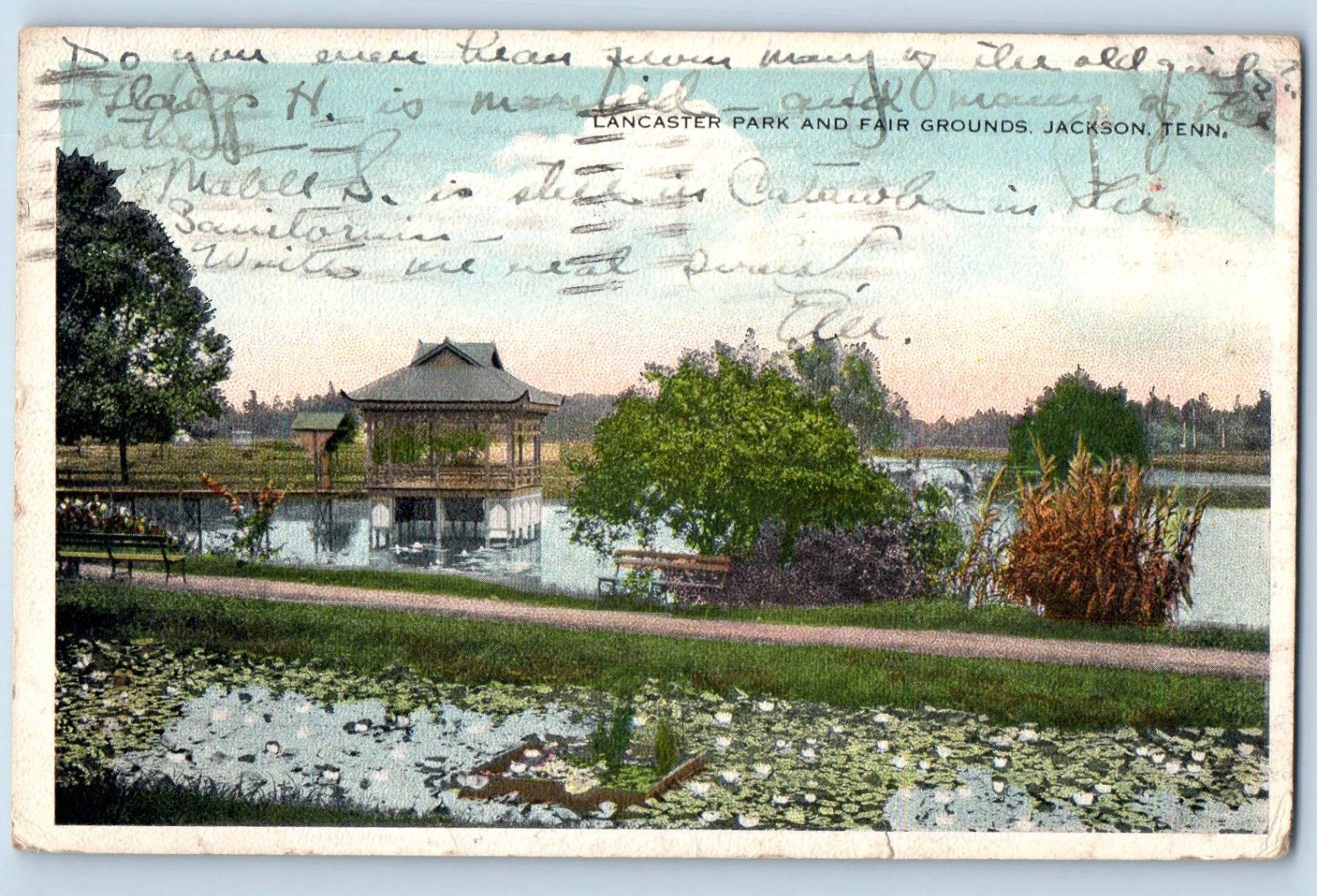 c1916 Jackson Tennessee TN Vintage Postcard Lancaster Park Fair Grounds Posted