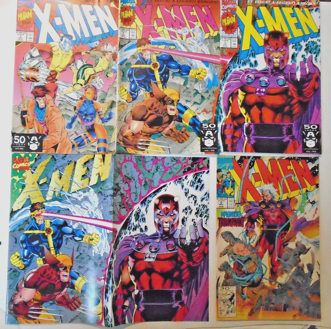 *X-Men (1991; Jim Lee) 1B, 1C, 1D, 1E, 2 (Set of 5) All nm- 5 Sets for $100