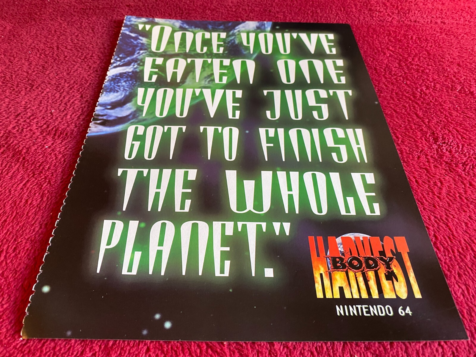 PAD64 GAME ADVERT 12X9 BODY HARVEST : NINTENDO