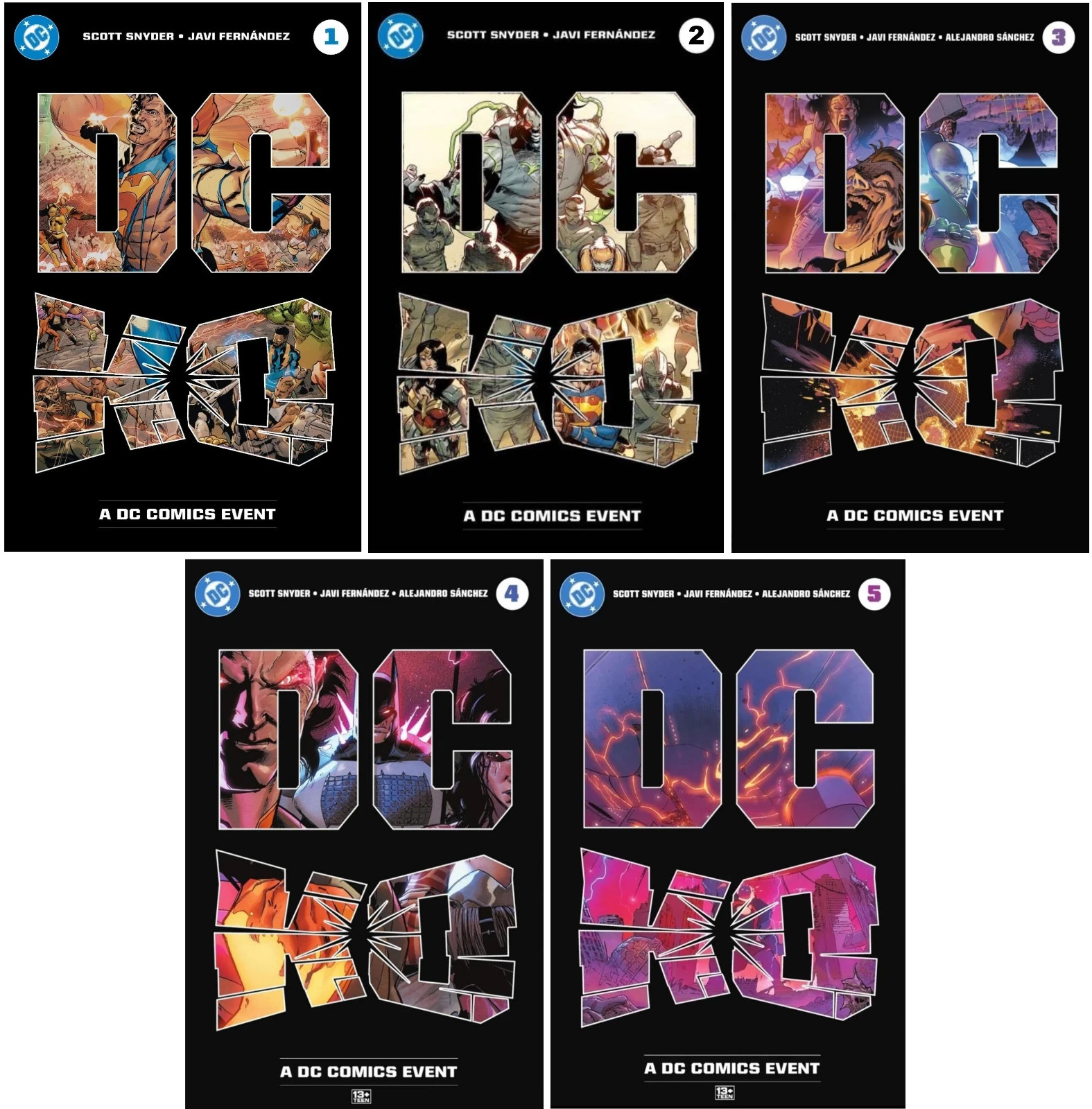 DC KO  #1,2,3,4,5 JAVIER FERNANDEZ ACETATE MAIN COVER COMPLETE SET (2026) ~ DC