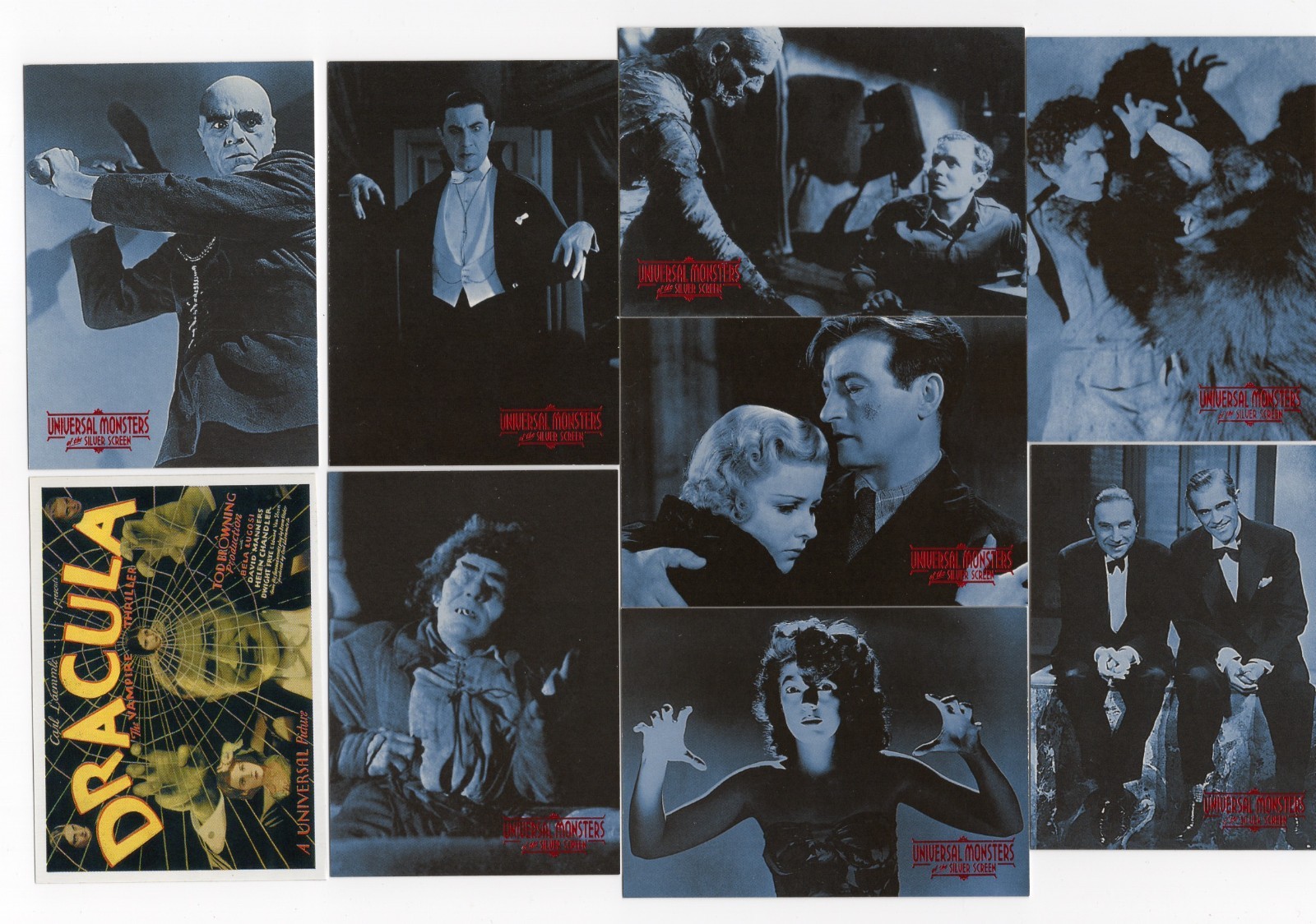 1996 Kitchen Sink Universal Monsters 9 Card Lot Hunchback, Dracula, Mummy EX-NM