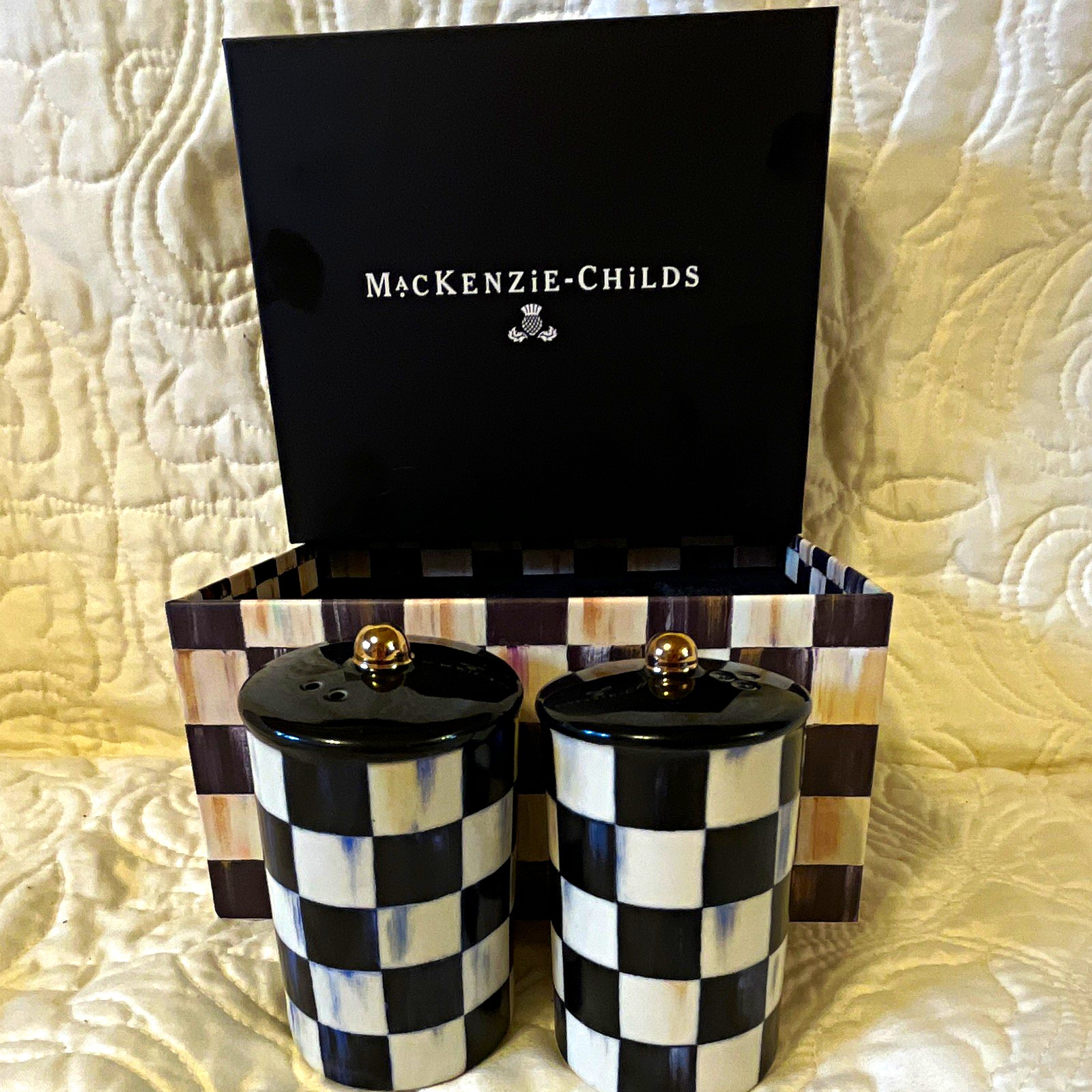 MacKenzie-Childs Courtly Check Salt & Pepper Shaker Set 45515-40
