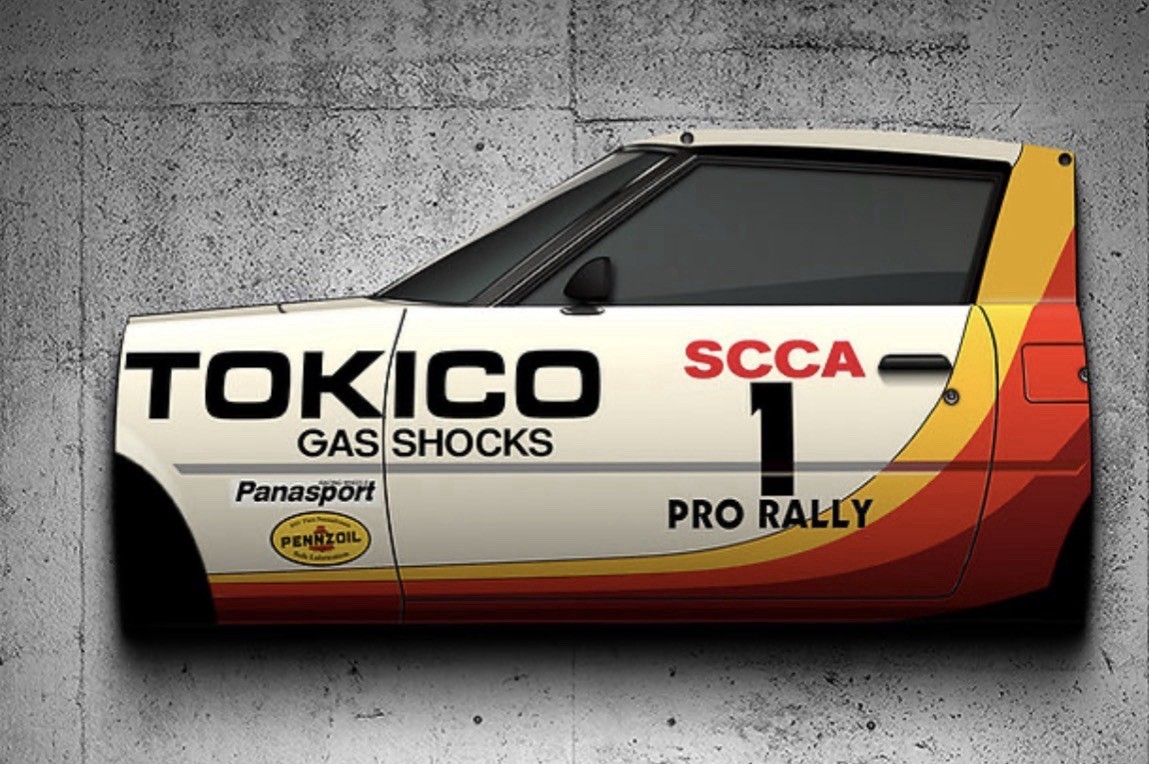 WOW 1985 Mazda RX-7 SCCA Pro Rally by Russell von Sauers Curved Sign