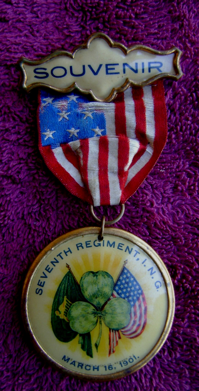1901 Illinois US NATIONAL GUARD SOUVENIR RIBBON & BADGE