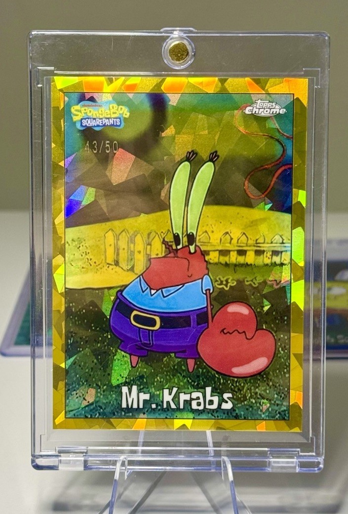 2025 Topps Chrome SpongeBob Mr Krabs Gold Sapphire Refractor /50