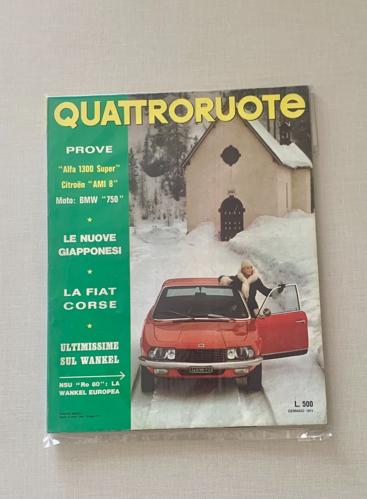 FOUR WHEELS JANUARY 1971 N.181, ALFA 1300 SUPER, BMW 750, FIAT, FROM STOCK